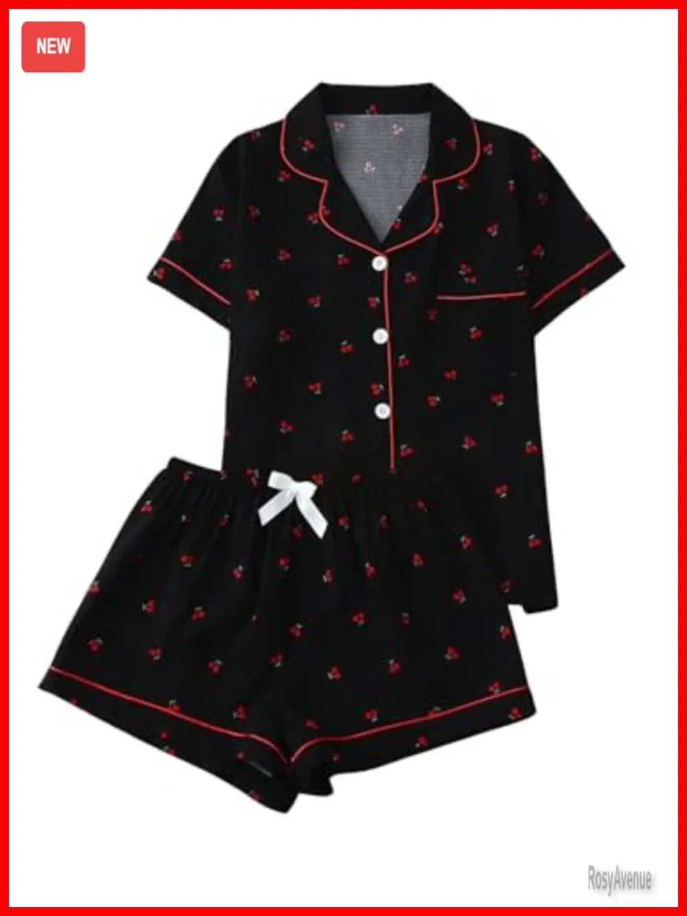 Women's 2 Piece Button Down Pajama Set with Shorts - Medium Stretch Polyester